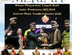 Pembukaan Festival Musik Tradisional Indonesia dihadiri Olah WAMEN RI Kebudayaan Giring Ganesha Di Lapangan Merdaka Poncowati