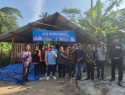 Plt CAMAT MERBAU MATARAM Lamsel Giat LAUNCHING PROGRAM KETAHANAN PANGAN, Berupa Ternak Kambing Di Desa Tanjung Harapan