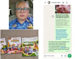 Sekretaris Dinas Pendidikan Dan Kebudayaan Lamteng Ahmaludin Memilih Bungkam Saat Di Minta Tanggapan Praktik Jual Beli Buku LKS DI Sekolah SD II Insan Mulya Kota gajah