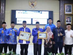 Bupati Ardito Wijaya Bersama Kepala Kemenag Lampung Tengah Laucing Aplikasi Sistem Digitalisasi Arsip Nikah