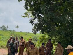 Plt Bupati I Komang Koheri Melakukan Peninjauan Tangsung Terhadap Jembatan Yang Jebol Dikarenakan Terjangan Banjir